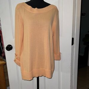 Women's Peach Knit Boatneck Sweater
